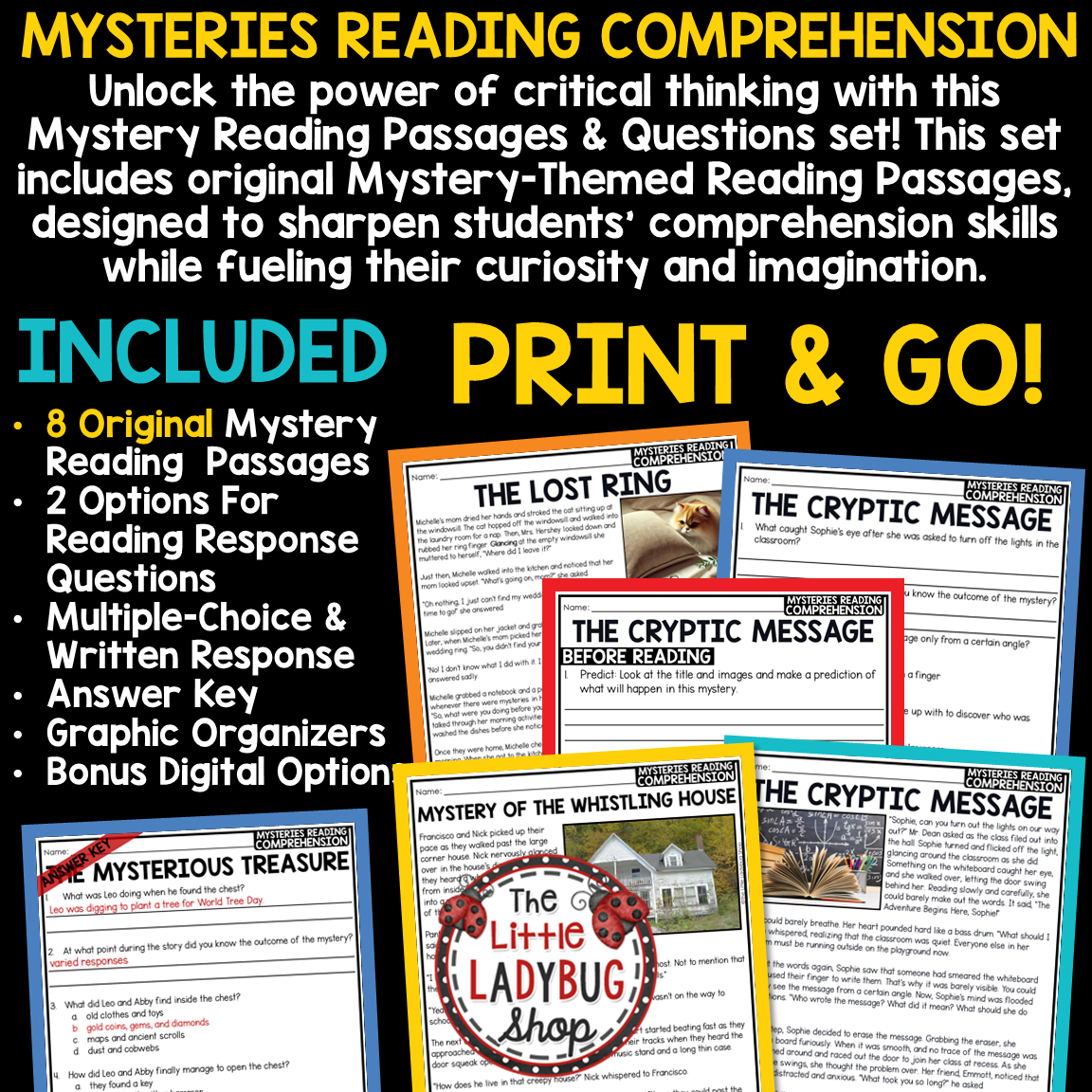 Mystery Reading Comprehension Passages 3rd 4th Grade Mysteries