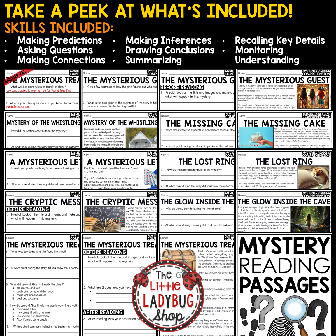 Mystery Reading Comprehension Passages 3rd 4th Grade Mysteries