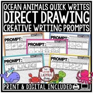 Sea Ocean Animals Creative Writing Prompts Summer Direct Drawing