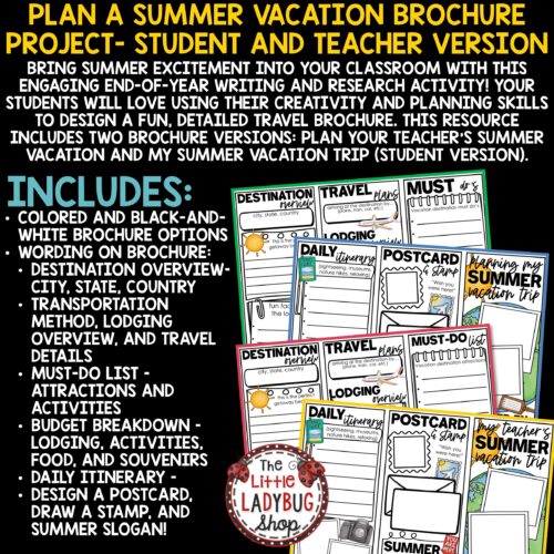 Plan Your Teacher's Summer Vacation Writing Project