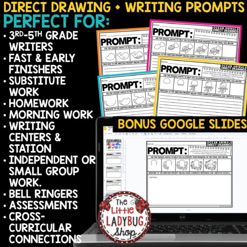 Sea Ocean Animals Creative Writing Prompts Summer Direct Drawing