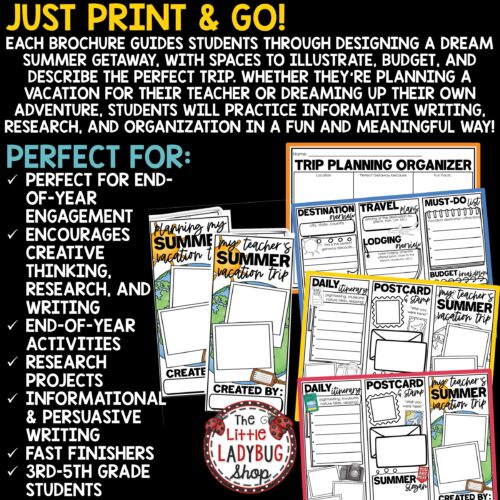 Plan Your Teacher's Summer Vacation Writing Project