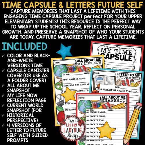 End of Year Time Capsule Project Letter Advice to Future Self