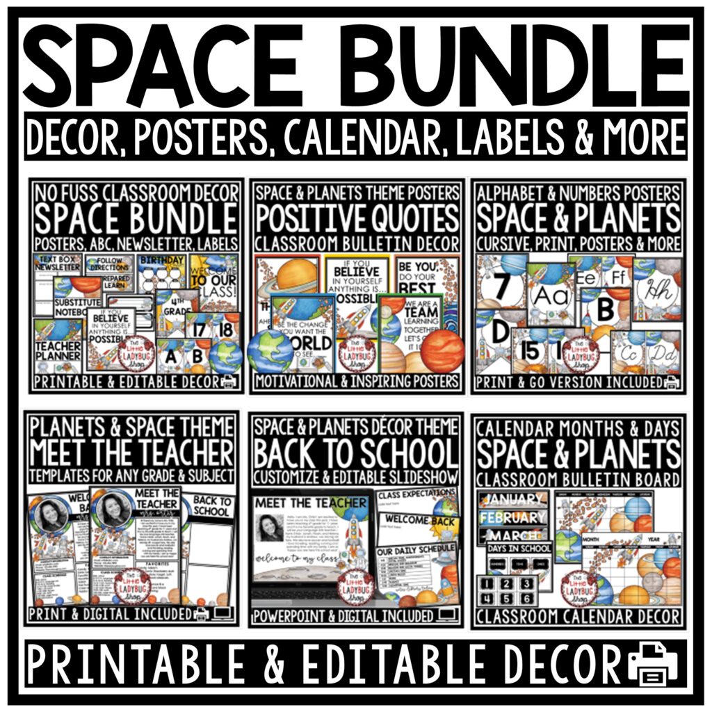 Space Planets Theme Back to school class decor