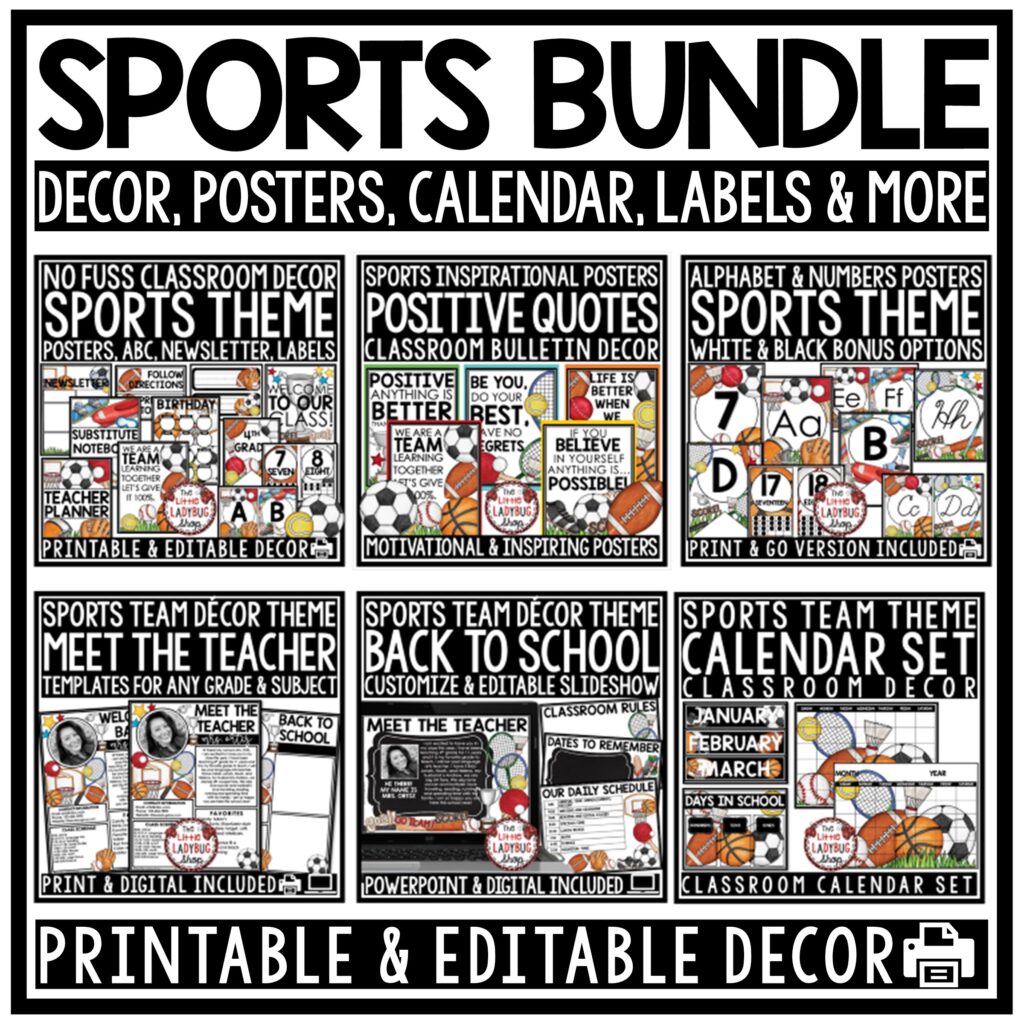 Sports Theme Back to school class decor