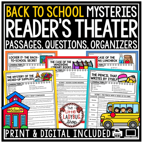 Readers Theater Script Back to School Reading Activities 3rd 4th Grade