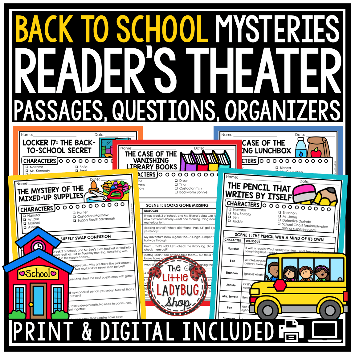 Readers Theater Script Back to School Reading Activities 3rd 4th Grade