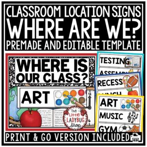 Where Is Our Class? Where Are We Signs? Door Sign Classroom Location Display