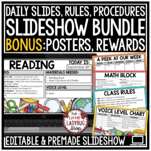 Daily Slides Classroom Procedures Routines Rules Expectations PowerPoint Slides