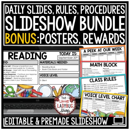 Daily Slides Classroom Procedures Routines Rules Expectations PowerPoint Slides