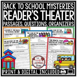 Mysteries Reader's Theater Back to School Reading Passages Activities