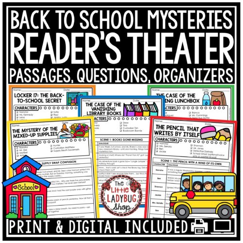 Mysteries Reader's Theater Back to School Reading Passages Activities