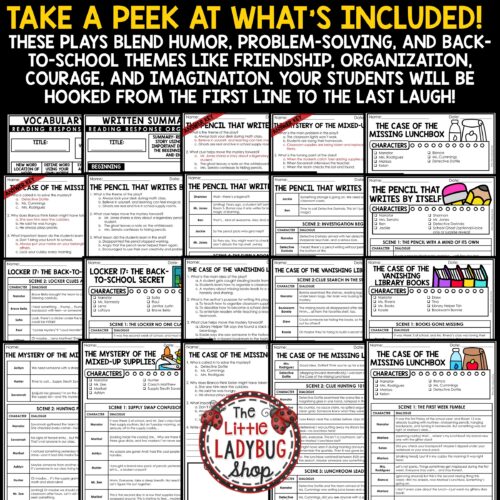 Mysteries Reader's Theater Back to School Reading Passages Activities
