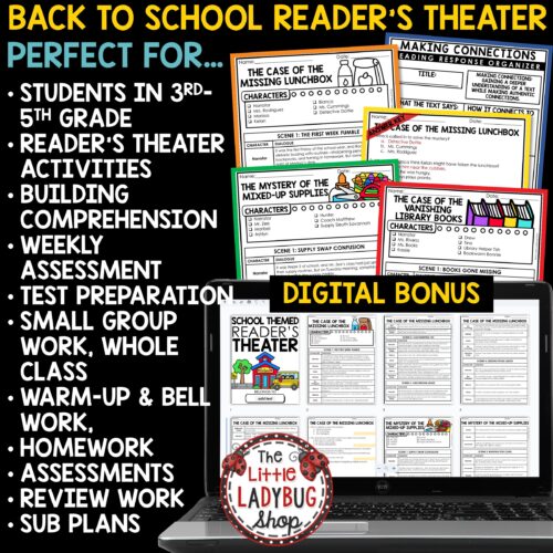 Mysteries Reader's Theater Back to School Reading Passages Activities