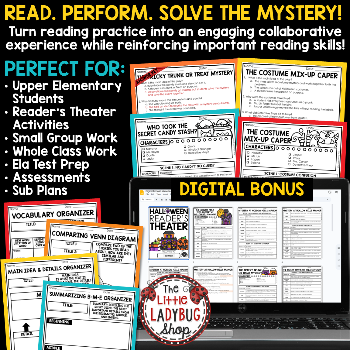 Mysteries Reader's Theater Halloween Fall Reading Passages Activities
