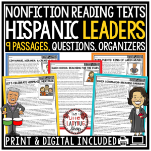 Hispanic Heritage Month Activities Reading Passages 3rd 4th Grade