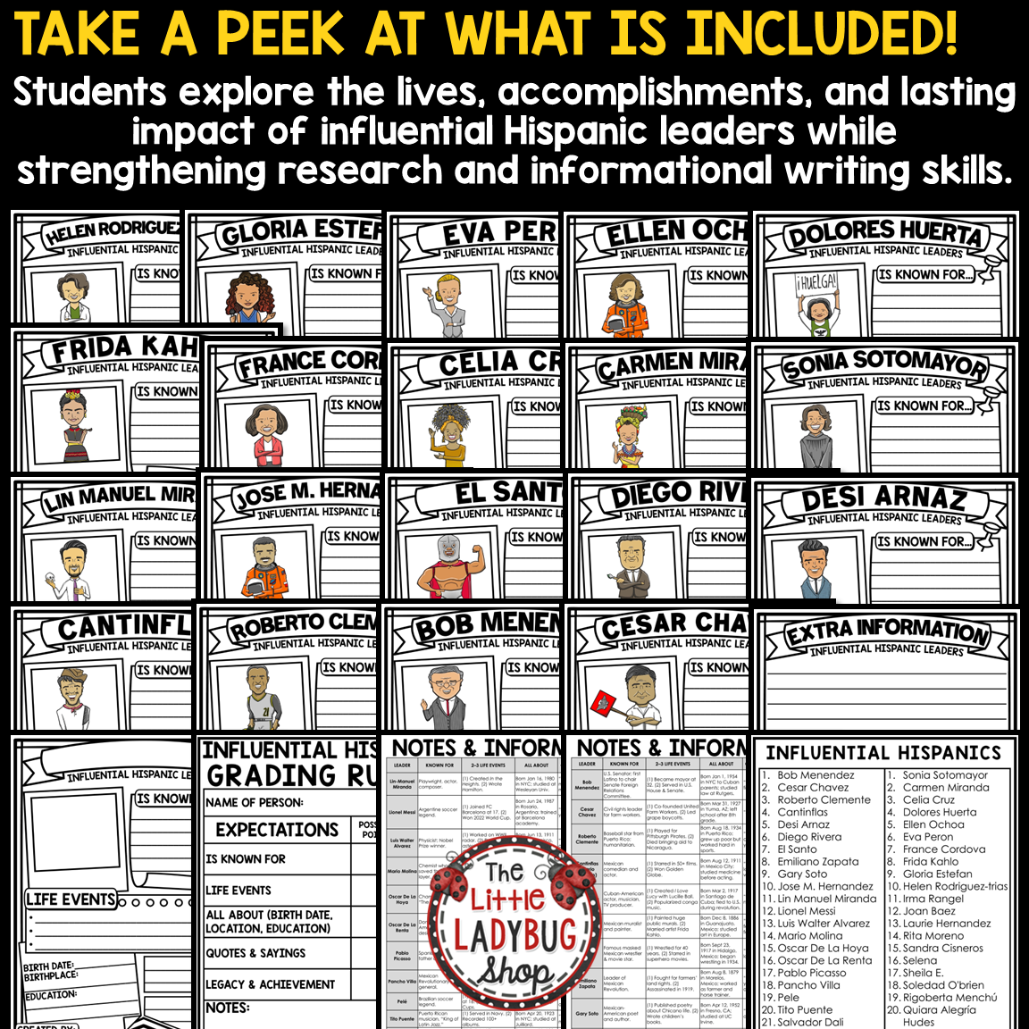 Hispanic Heritage Month Research Activities Bulletin Board
