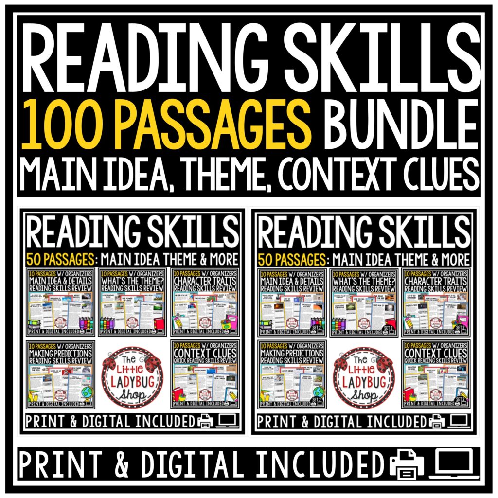 The Little Ladybug Shop Reading Skills Comprehension Passages 3rd, 4th Grade