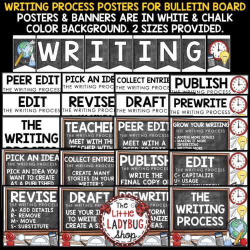 The Writing Process Giant Pencil Posters Composition Notebook Classroom Decor