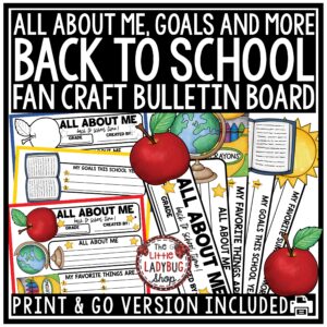 Back to School Year Craft Craftivity All About me 3rd 4th Grade Bulletin Board