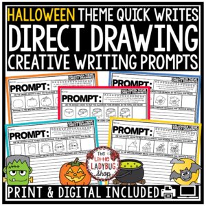October Halloween Directed Drawing Writing Prompts
