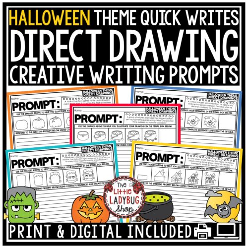 October Halloween Directed Drawing Writing Prompts