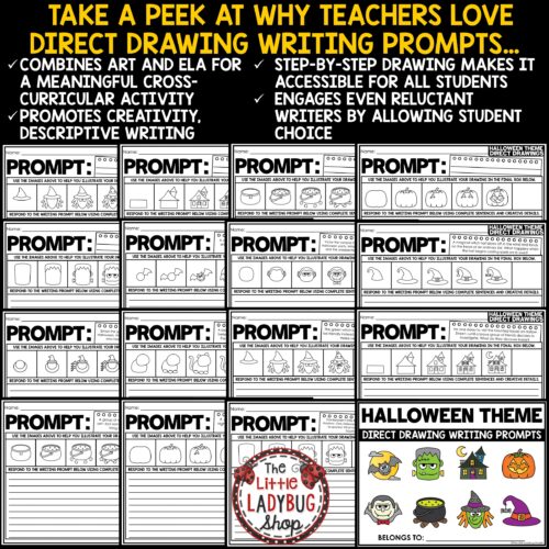 October Halloween Directed Drawing Writing Prompts
