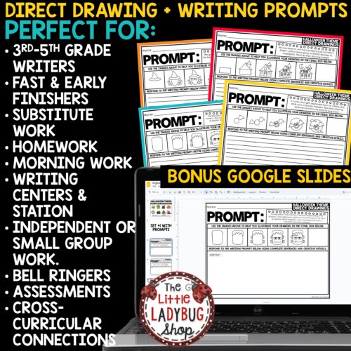 October Halloween Directed Drawing Writing Prompts