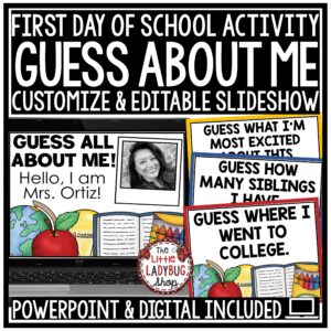 Guess About Your Teacher First Day of School Slideshow