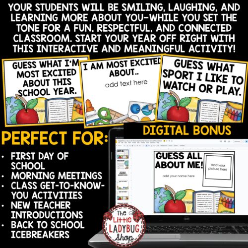 Guess About Your Teacher First Day of School Slideshow