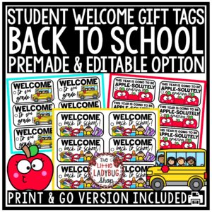 Editable Welcome Back to School Student Gift Tags