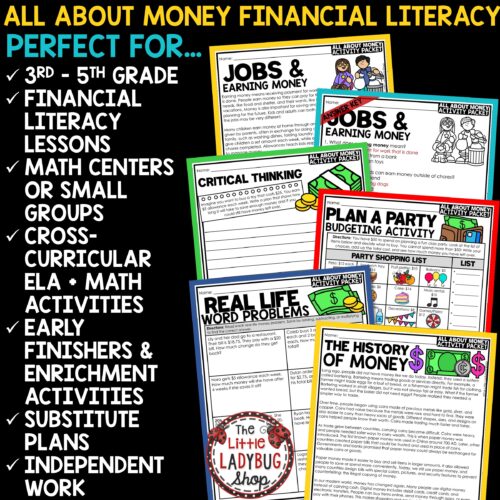 Money Financial Literacy Budgeting Reading Math Word Problems