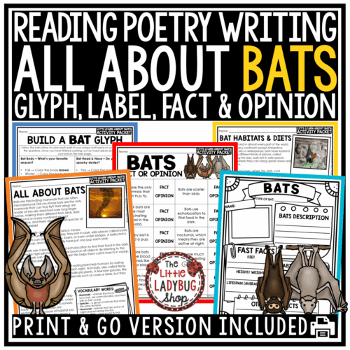All About Bats Reading Science Template Halloween Bats Week Writing Activities