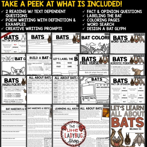All About Bats Reading Science Template Halloween Bats Week Writing Activities