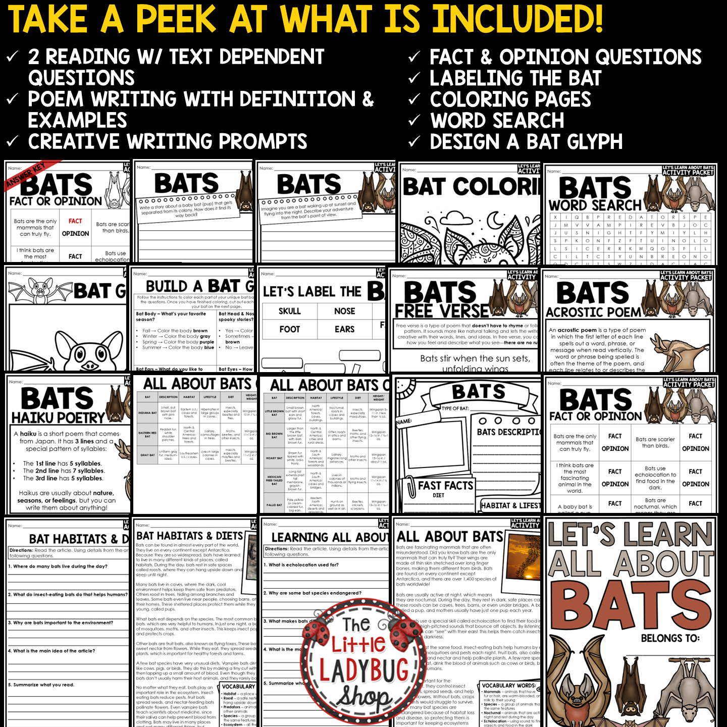 All About Bats Reading Science Template Halloween Bats Week Writing Activities
