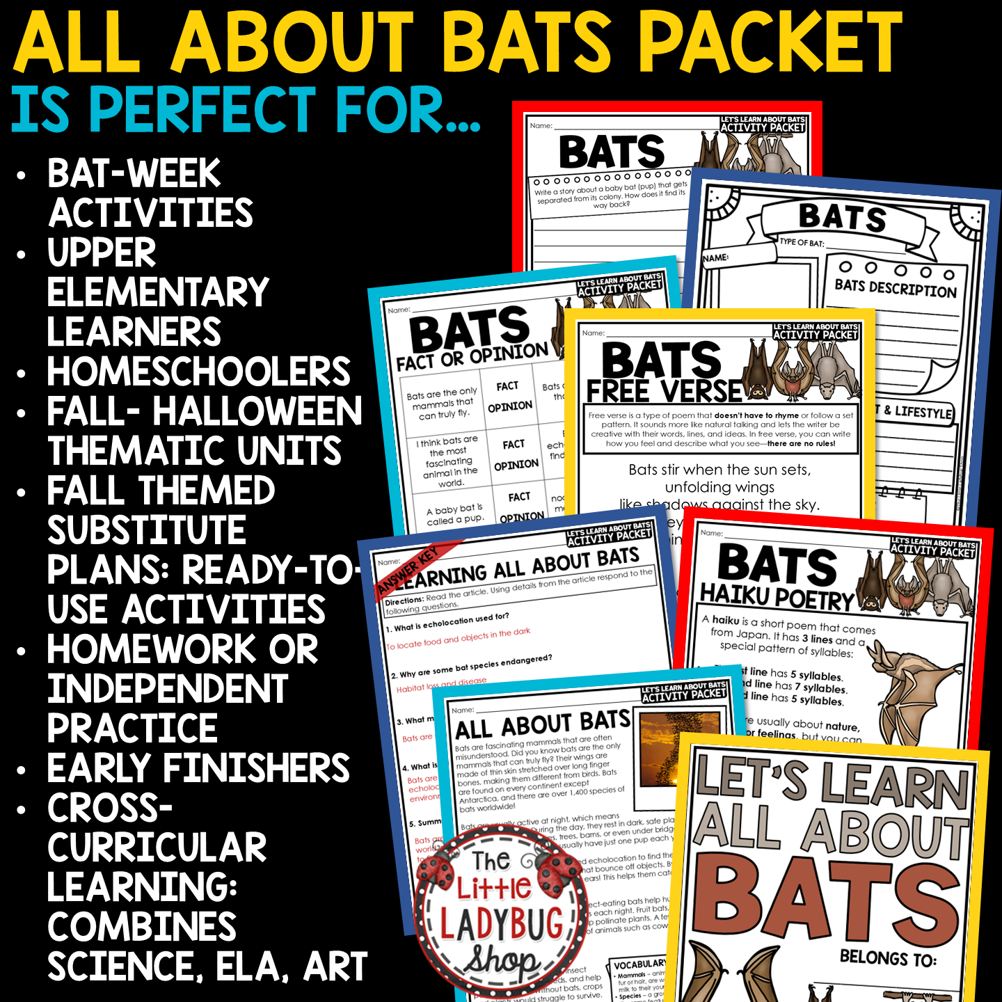 All About Bats Reading Science Template Halloween Bats Week Writing Activities