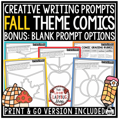 October Fall Creative Comics Strip Template Writing Prompts