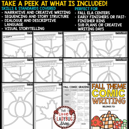 October Fall Creative Comics Strip Template Writing Prompts
