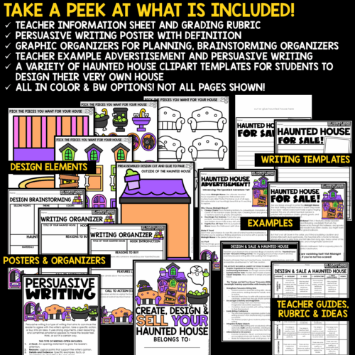 Design a Haunted House for Sale Craft Persuasive Writing Activity