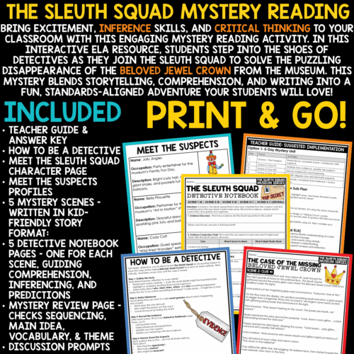 Critical Thinking Problem-Solving Inferencing Mystery Reading Activities