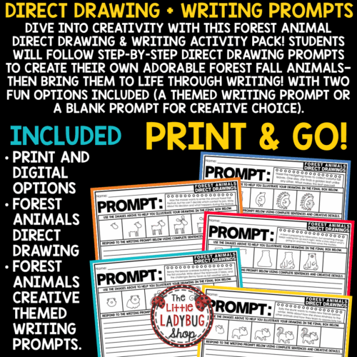 Directed Drawing Fall Forest Animals Creative Writing Prompts