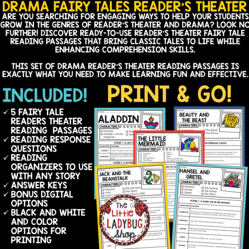 Drama Play Reader's Theater Scripts Fairy Tales Reading Passages 3rd 4th Grade