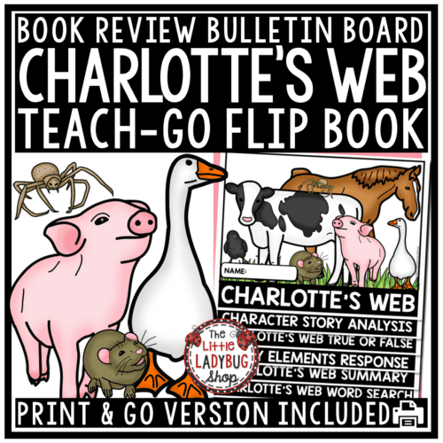 Charlotte's Web Novel Study Activities Reading Book Review Template