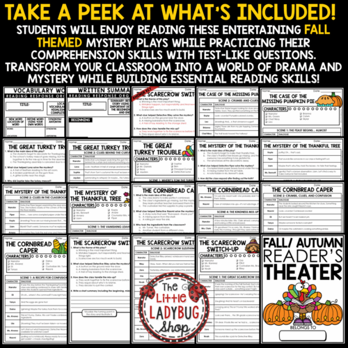 Mysteries Reader's Theater Fall Thanksgiving Reading Activities