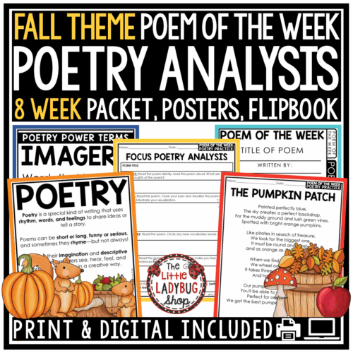 Autumn Poem Fall October Poetry Reading Comprehension Passages 3rd 4th 5th Grade
