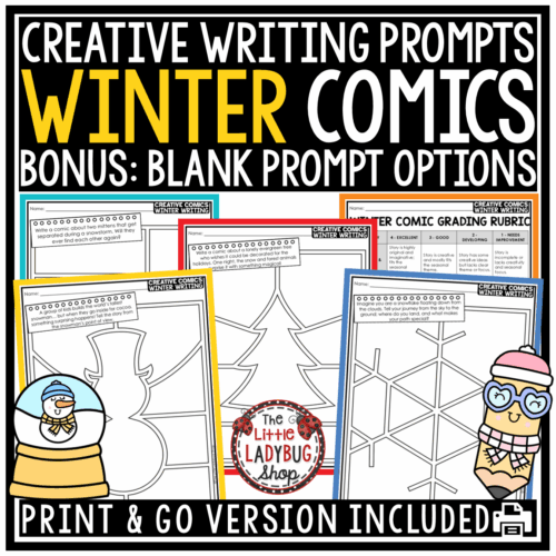 December Winter Creative Comics Strip Template Writing Prompts