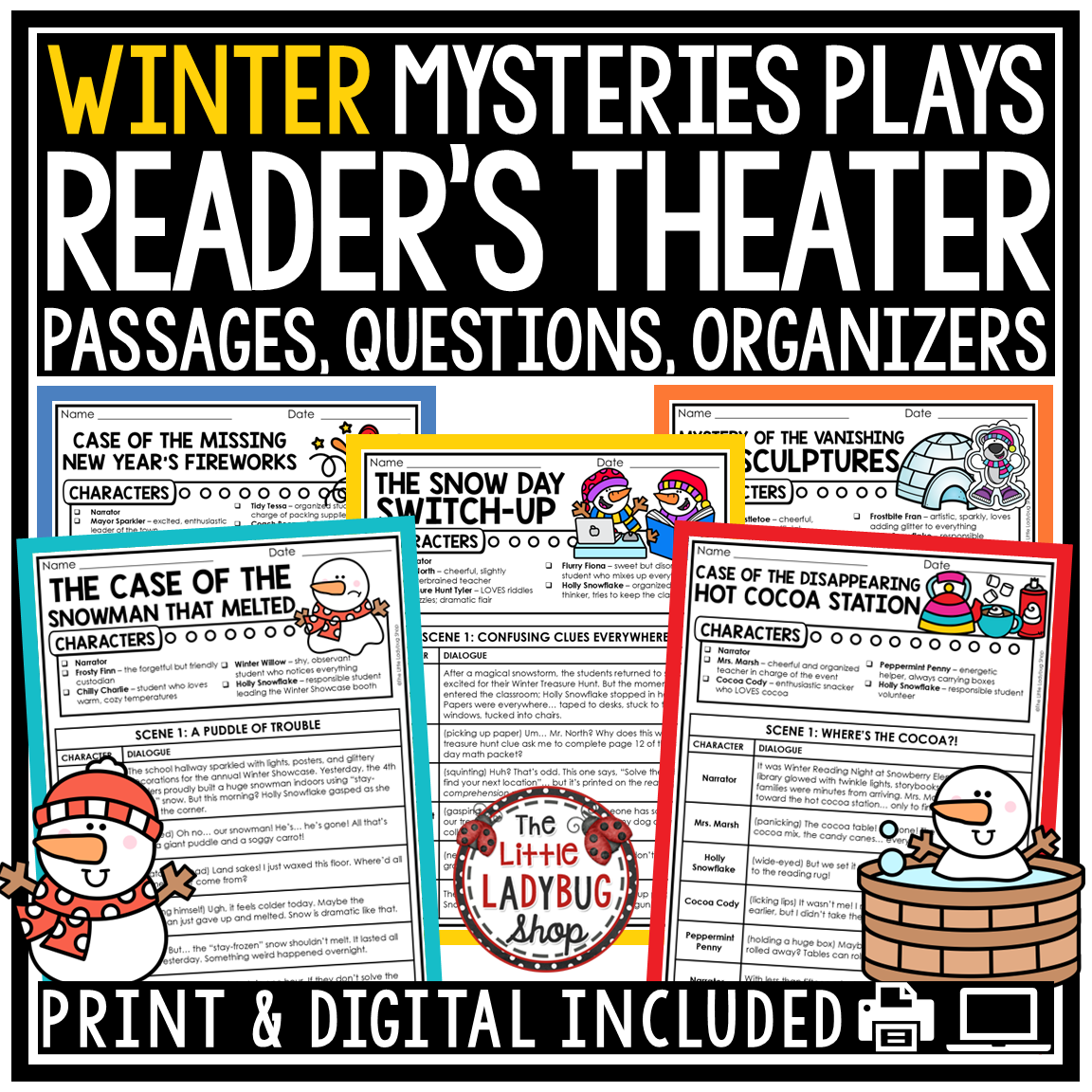 Mysteries Reader's Theater Winter January New Years Reading Activities