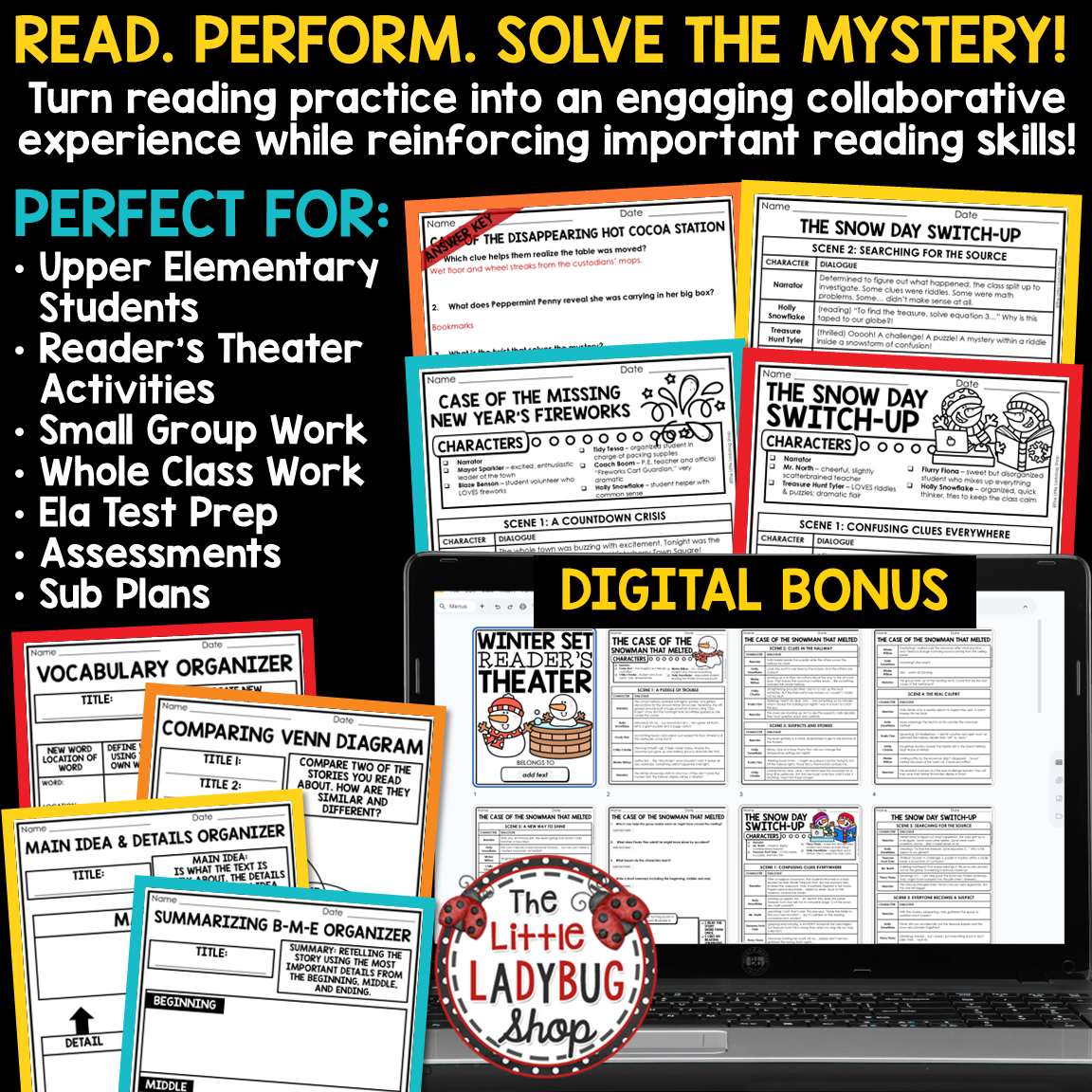 Mysteries Reader's Theater Winter January New Years Reading Activities