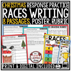 December Christmas RACES Writing Strategy Practice Citing Text Evidence