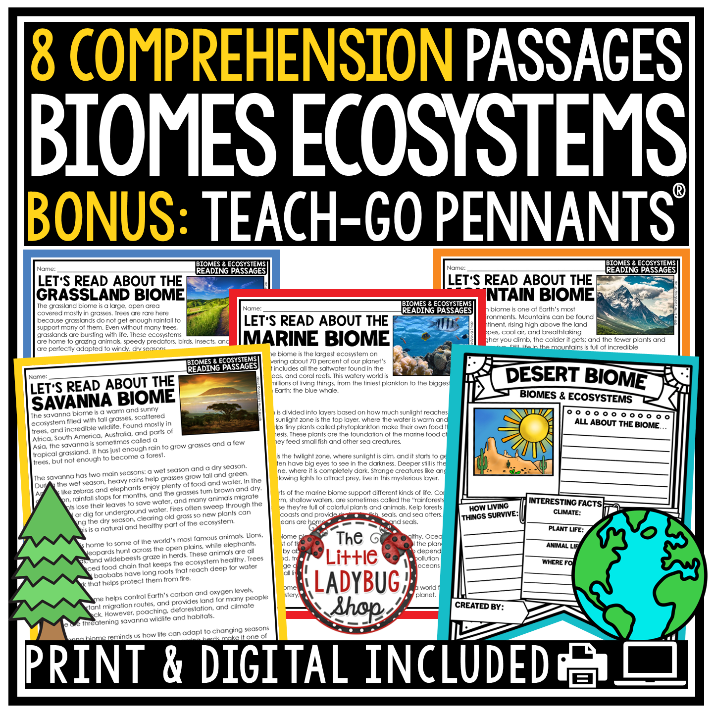 Biomes and Ecosystems Reading Passages Research Activities